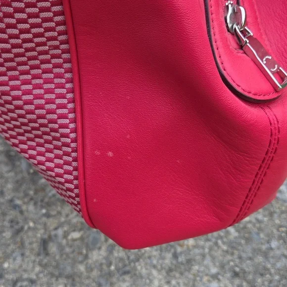 Coach Lexi Red Leather & Jacquard Fabric Shoulder Bag F57540 $498 Retail EUC - Picture 14 of 16